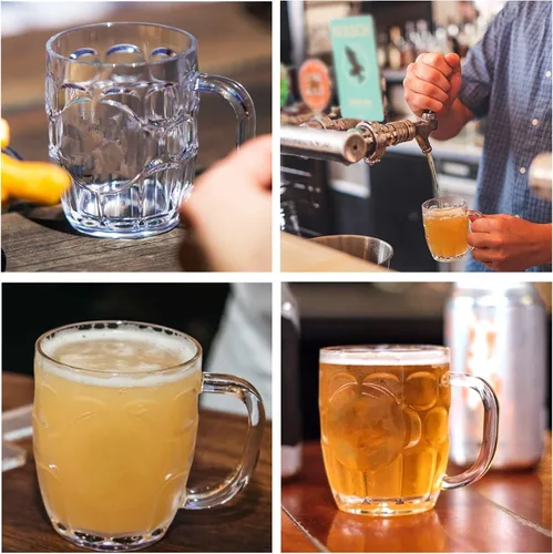 Miniatura 5 de Mini tazas de plástico para cerveza, 8 onzas, transparente con hoyuelos, adecuadas para niños/niños, aptas para lavavajillas, sin BPA (10 unidades)