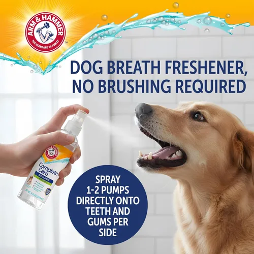 Miniatura 4 de Arm & Hammer Complete Care - Aerosol dental para perros, sabor a menta, ambientador de aliento de perro sin escobillas con bicarbonato de sodio