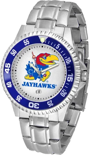 Miniatura 16 de SunTime Reloj de cuarzo de 1.575 in para hombre, correa de acero inoxidable de 0.787 in, esfera Gameday Tulane ola verde