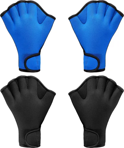 Miniatura 8 de Sumind 2 pares de guantes de natación de neopreno para entrenamiento acuático, guantes de neopreno, para fitness, aeróbicos acuáticos, entrenamiento