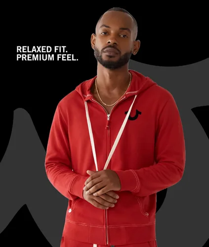Miniatura 3 de True Religion - Sudadera con capucha y cremallera con logotipo de Buda para hombre