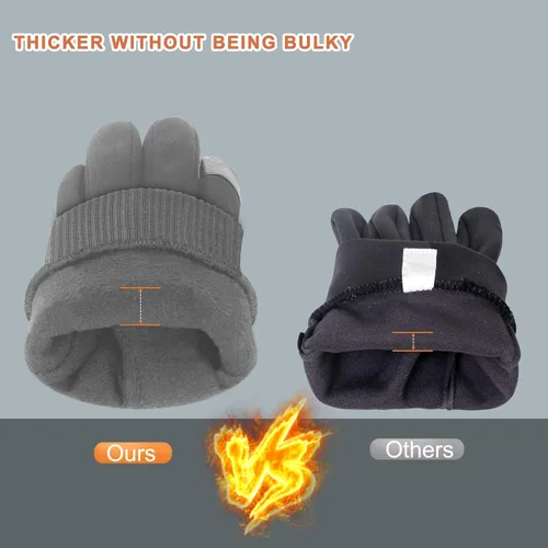 Miniatura 2 de ihuan Guantes de invierno para hombres y mujeres, guantes cálidos impermeables para clima frío, guantes térmicos para pantalla táctil para correr