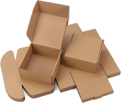 Miniatura 27 de PHAREGE - Paquete de 25 cajas de envío de 6 x 6 x 2 pulgadas, cajas de cartón corrugado marrón, cajas de correo pequeñas para embalaje de pequeñas