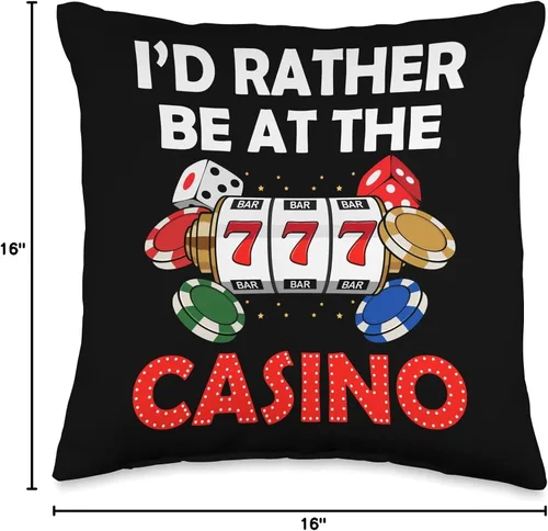Miniatura 4 de Casino Poker Slot Machine Gambler Gambling Design Funny Casino - Almohada de juego con tarjeta de máquina tragamonedas de Las Vegas, 16 x 16