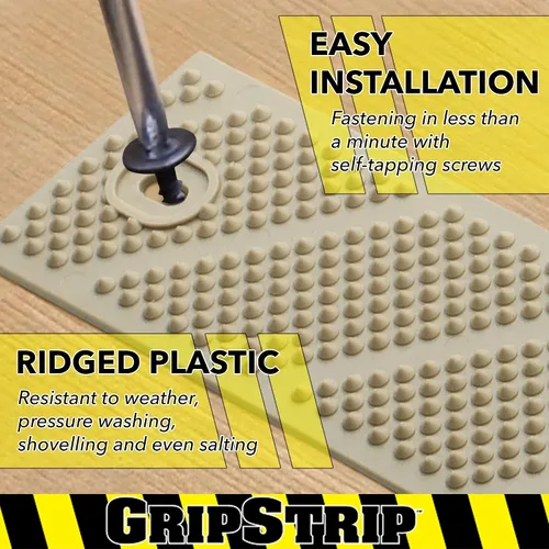 Miniatura 5 de GripStrips Peldaños Antideslizantes - Beige Paquete de 2 (32" x 2") - Tiras Antideslizantes para Exteriores - Tiras de Tracción de Seguridad