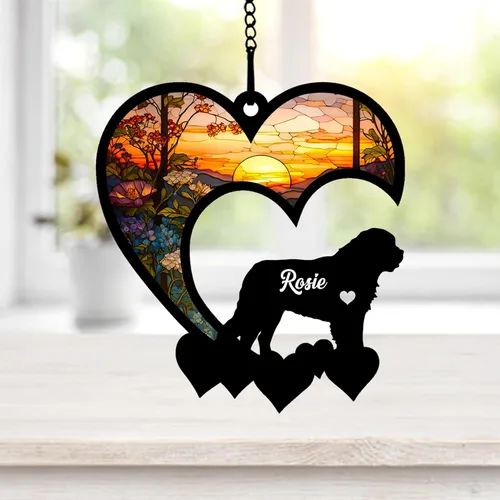 Miniatura 43 de NAZENTI Atrapasoles personalizado de sabueso afgano, adorno conmemorativo personalizado para la pérdida de mascotas, regalo de condolencia