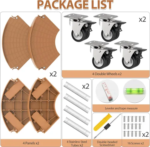 Miniatura 7 de VANCASTLE Organizador para Plantas con Ruedas Bloqueables de Alta Resistencia Capacidad de 450lbs, Soporte Ajustable para Plantas con Ruedas de Adobe