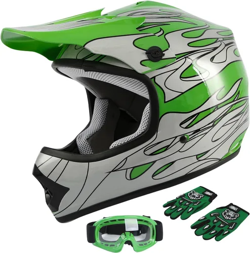 SLMOTO - Casco DOT para niños y jóvenes, casco de motocross todoterreno, casco de motocicleta de calle, casco de bicicleta de tierra, motocross,
