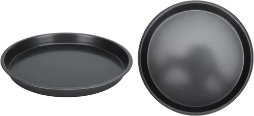 TOPINCN Sartén para pizza, 2 sartenes antiadherentes de acero al carbono grueso para hornear de cocina y panadería (12 pulgadas)