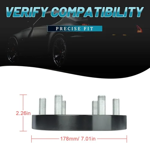 Miniatura 78 de IRONTEK Espaciadores de rueda de 2 pulgadas de 0.236 x 5.315 in para F150 (orificio de cubo de 3.429 in, pernos M14x2) 0.236x5.315 in a 0.236x5.315