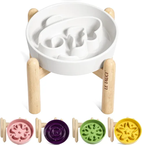 Miniatura 25 de LE TAUCI Cuencos para perros de cerámica de alimentación lenta, cuenco de alimentación lenta de 1.5 tazas para razas pequeñas y medianas, cuenco