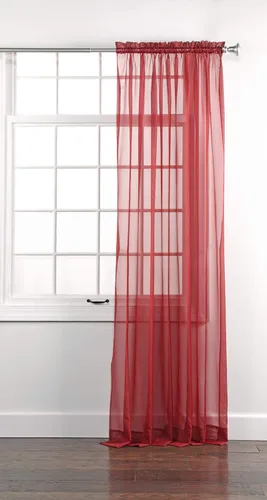 Miniatura 2 de Stylemaster Elegance Cenefa recta de gasa transparente, 60 x 14 pulgadas, color dorado