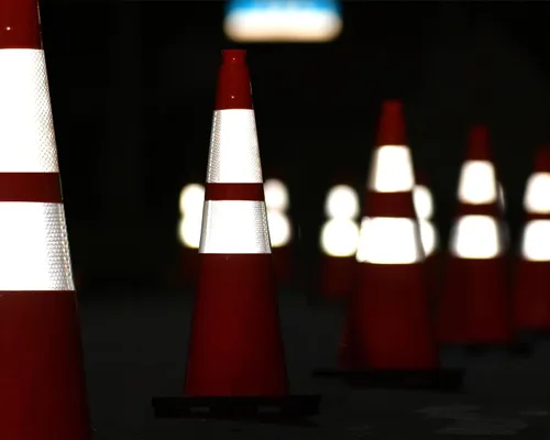 Miniatura 3 de Conos de tráfico de PVC naranja fluorescente, base negra resistente, conos de estacionamiento de garaje, estructuralmente estables, resistentes a