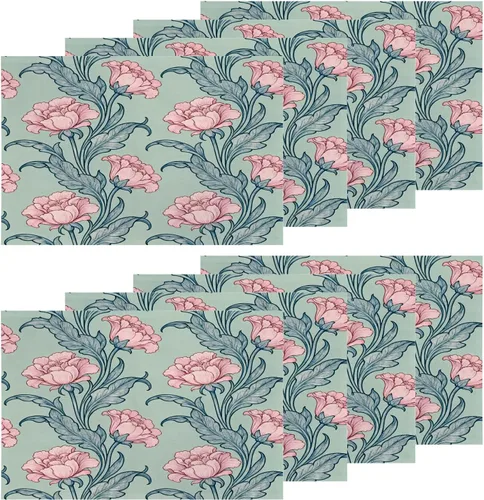 Miniatura 46 de Shrahala Hermosos manteles individuales de flores de rosas, hermosas flores, elegantes manteles de lino de arpillera lavable, aislamiento térmico