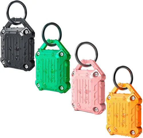 DOVICK - Funda protectora impermeable para llavero Airtag, cubierta completa con tornillos compatible con el llavero de seguimiento Apple Air Tag P4