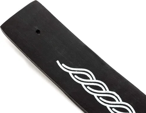 Miniatura 5 de Soporte de incienso de madera para palos de madera pintada en negro de 10 pulgadas de largo