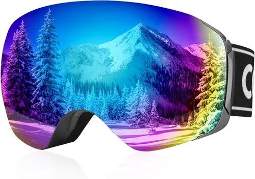 Miniatura 7 de COOLOO Snow/Ski Goggles, Snowboard Goggles for Men Women Youth -OTG, Magnetic Lens Frameless Anti Fog 100% UV Protection