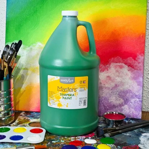 Miniatura 2 de Handy Art Little Masters - Pintura al temple verde, botella de 128 onzas, brillante y mezclable, alta opacidad, colores lavables para aula