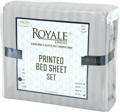 Miniatura 9 de ROYALE LINENS Juego de sábanas de 4 piezas, microfibra suave cepillada, 1 sábana bajera, 1 sábana encimera, 2 fundas de almohada, sin arrugas