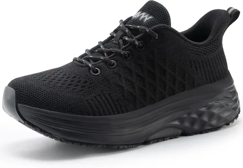 AVW Zapatos de trabajo antideslizantes para mujeres, zapatillas deportivas resistentes al agua para caminar, zapatos para servicio de alimentos,