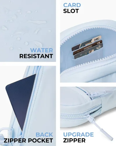 Miniatura 4 de CHOLISS Bolso bandolera pequeño para mujeres y hombres, bolsos cruzados, cangureras de moda con correa extendida, A04 Azul Claro (Nylon), Bolsos