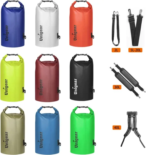 Miniatura 4 de Bolsa seca Unigear impermeable, 2L/5L/10L/20L/30L/40L, Bolsas flotantes y ligeras para kayak, navegación, pesca, natación y camping con funda