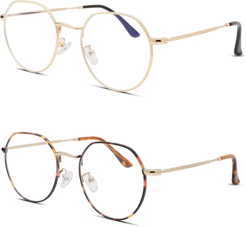 Miniatura 8 de Pro Acme Gafas redondas de moda Metal Clear Lens Frame Vintage Unisex Gafas 53MM