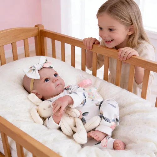 Miniatura 4 de Milidool Muñecas de bebé recién nacidas realistas de 20 pulgadas con cuerpo posable, muñecas de bebé de la vida real con accesorios para niñas