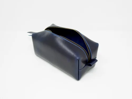 Miniatura 2 de Kit Dopp de piel auténtica, bolsa de aseo portátil para hombre para artículos de afeitado y aseo, organizador de cosméticos de viaje, regalo
