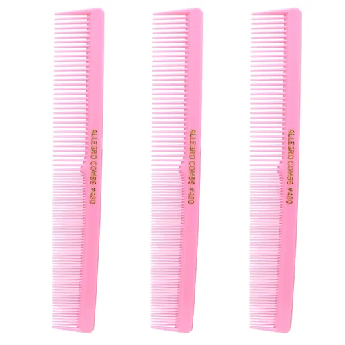 Allegro Combs Peines de corte para peluqueros 420, peine para barba, bigote, para hombres, mujeres, niños pequeños, trenzados, separación del Rosado