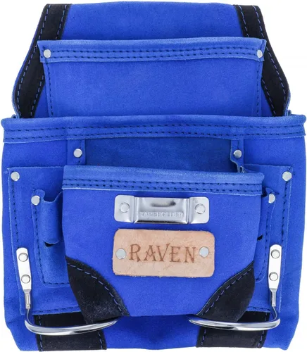 Miniatura 12 de Bolsa de herramientas de cuero de gamuza de 10 bolsillos Bolsa de herramientas de taladro de martillo Rosa