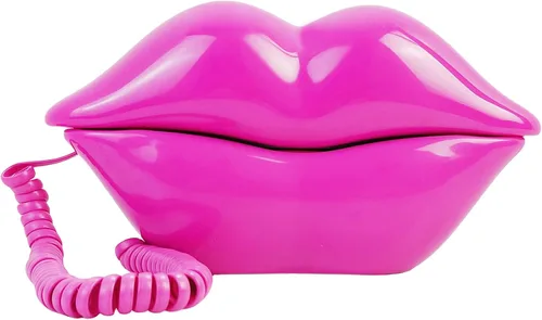 Miniatura 6 de Teléfono de Labios Rosados, Benotek Juego de Teléfono Fijo con Cable para Casa, Oficina, Hotel, Divertido y Lindo Teléfono de Boca para Fotografía
