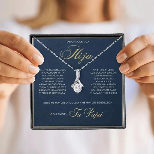 Miniatura 5 de Leo's Print Shop Para Mi Querida Hija Con Amor Regalo Para Mujer Joya Collar Mensaje Personalizado Para Hija Joyería Para Hija De Mamá, Regalo De