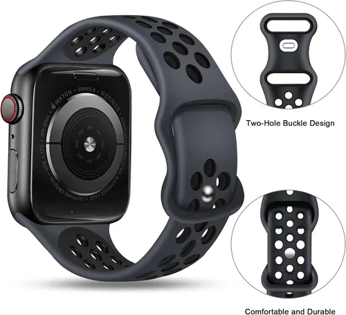 Miniatura 2 de Correas deportivas compatibles con correas de Apple Watch de 1.496 in 1.575 in 1.614 in 1.654 in 1.732 in 1.772 in 1.811 in 1.929 in, correa