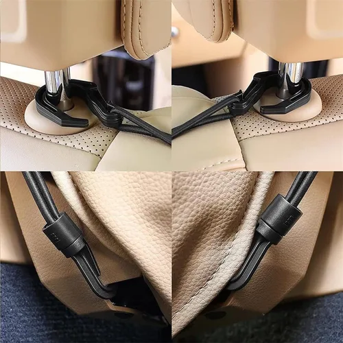 Miniatura 4 de Organizador de malla de 3 capas para automóvil, bolsa de red para respaldo de asiento, barrera de asiento trasero para mascotas y niños, soporte