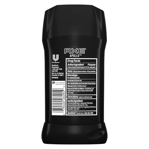 Miniatura 2 de AXE Apollo desodorante antitranspirante en barra para hombres, aroma a salvia y madera de cedro, protección antisudor de 48 horas, 2.7 onzas