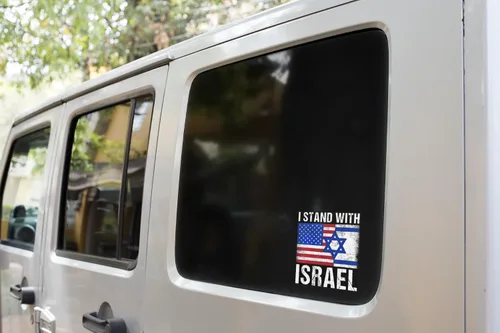Miniatura 6 de Adhesivo con la bandera de Israel I Stand with Israel Flag Sticker Support Israel Sticker Interior Nuestro Uso Exterior AWPS145