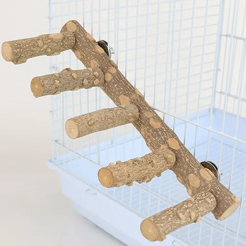 Miniatura 7 de Escalera de loro para pájaros, perca para jaula, puente de madera para pájaros, soportes para ejercicio, loro que escala, juguetes para masticar
