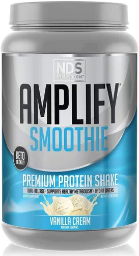 AMPLIFY NDS Nutrition Smoothie - Batido de proteína de suero de leche en polvo con verduras y aminoácidos añadidos, desarrolla músculo magro, gana