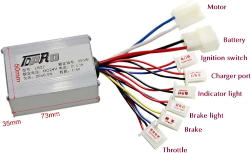 Miniatura 4 de TDPRO JCMOTO 24 V 250 W cepillado velocidad motor y controlador conjunto para scooter eléctrico Go Kart bicicleta e bicicleta triciclo ciclomotor