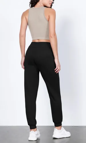 Miniatura 3 de ODODOS Pantalones deportivos para mujer con bolsillos, de algodón de rizo francés, cintura alta, con cordón