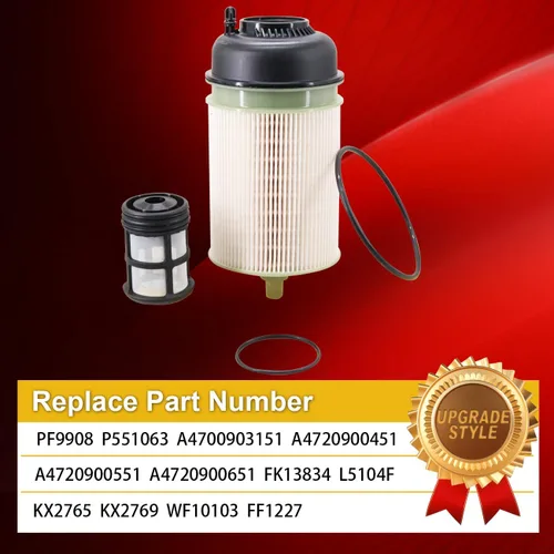 Miniatura 2 de PF9908 Filtro de combustible Reemplaza P551063 A4720900651 A4720900451 A4720900551 KX2765 KX2769 FK13834 FF1227 WF10103 Compatible con Freightliner