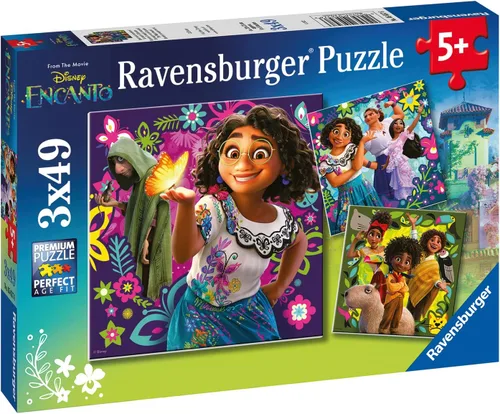 Miniatura 7 de Ravensburger Disney Encanto 05657 - Juego de rompecabezas de 3 x 49 piezas para niños, cada pieza es única, las piezas encajan perfectamente