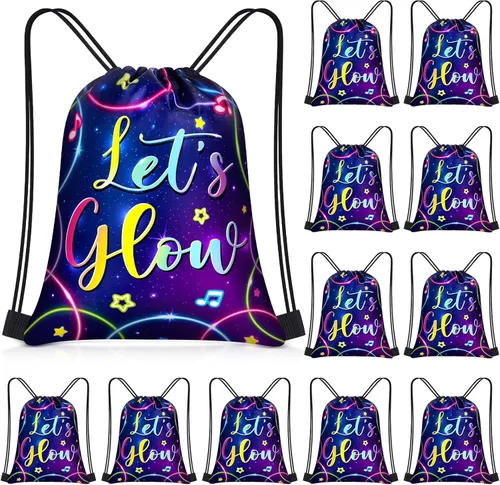 Miniatura 20 de Censen 24 piezas de bolsas con cordón, conjunto a granel, 12 x 10 pulgadas, bolsas de regalo con temática de princesa y príncipe, bolsas de regalo