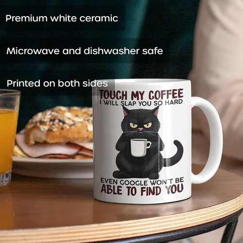 Miniatura 2 de Taza Grumpy Cat – Touch My Coffee I'll Slap You So Hard – Taza de cerámica divertida, sarcasmo divertido, regalo para cualquier ocasión para bebedor