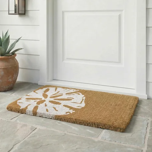 Miniatura 51 de Fab Habitat Felpudo extra grueso, tejido a mano, duradero, fibra de coco natural, entrada, puerta delantera, porche, patio, pájaros en rama, gris