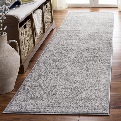 Miniatura 11 de SAFAVIEH - Alfombra de la colección Brentwood - 6' x 9', azul marino y gris claro, diseño envejecido con medallón, no desprende pelusa y fácil azul