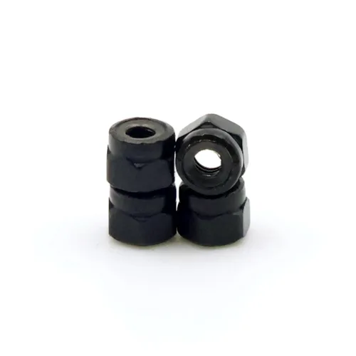 Miniatura 2 de 24 piezas de tuercas de bloqueo para diapasón profesionales autobloqueantes con inserción de nailon (negro)