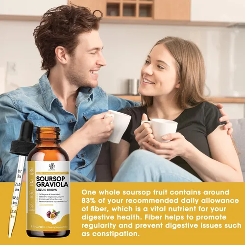 Miniatura 4 de iMATCHME Premium Guanábana Graviola para la Digestión, Apoyo para la Piel Saludable y el Sueño, Extracto de Guanábana Líquido en Gotas de Hoja