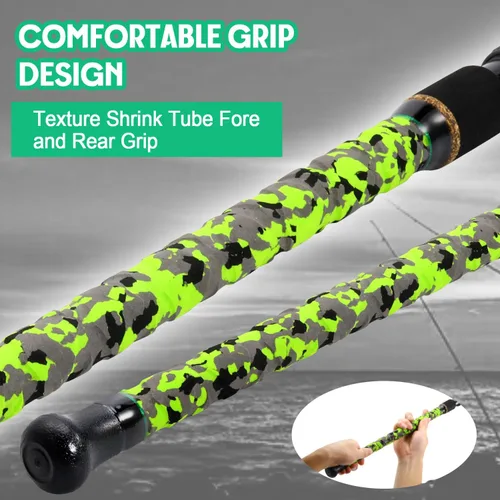 Miniatura 3 de Sougayilang Surf – Caña de pescar giratoria de carbono para surf, de viaje, M/MH, caña de pescar de 3 piezas, 9'/10'/11'/12